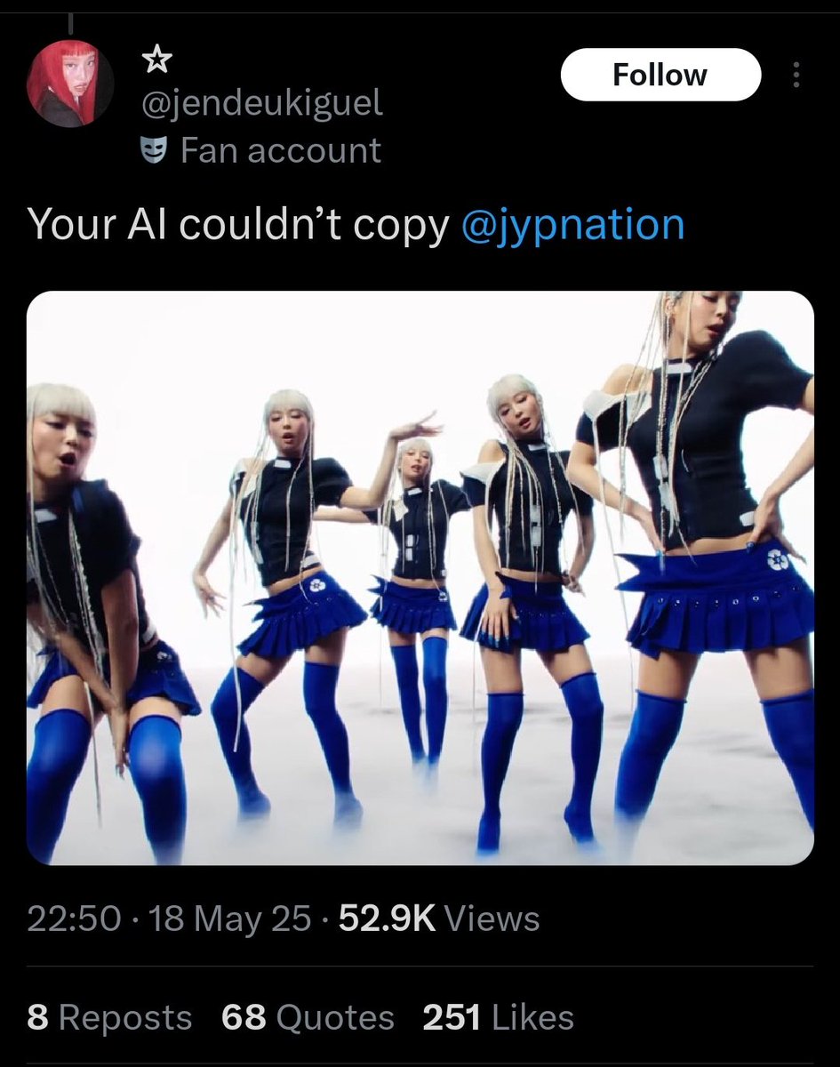 twice_mixx's tweet photo. You're just comparing blue skirts btw. BY THAT LOGIC

Jennie in 2024          TWICE in 2017 https://t.co/w1co99TxIk