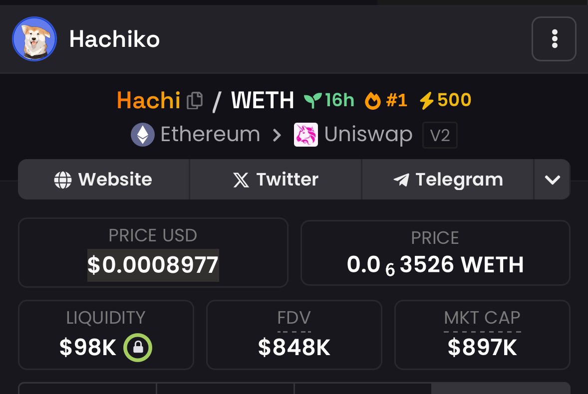 Aped $HACHI

Good dip here.