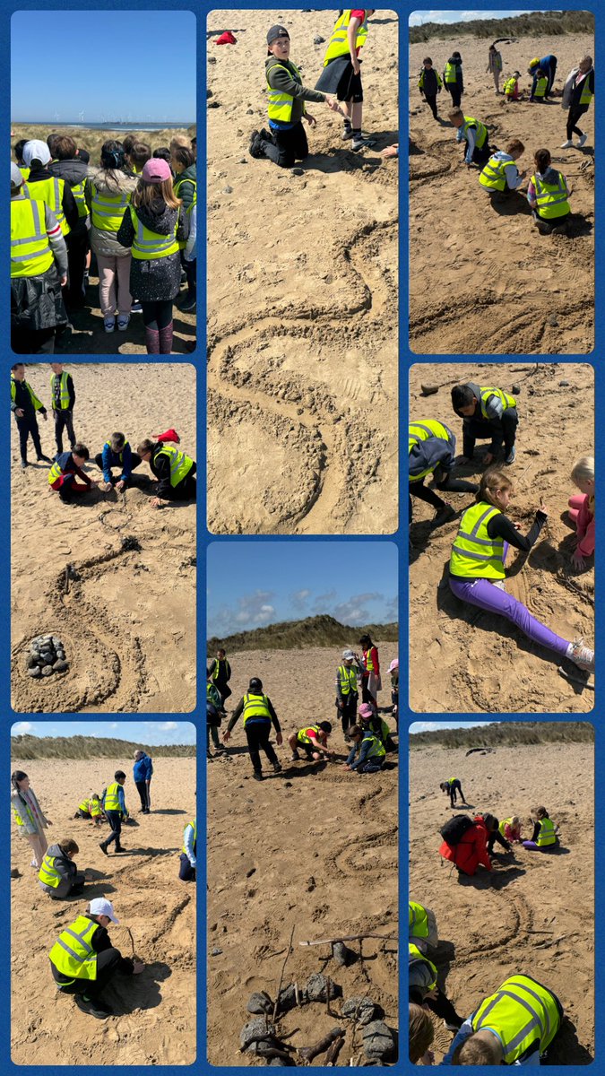 AcklamWhin's tweet photo. Class 10 have spent the afternoon constructing the River Tees from source to mouth at North Gare. What a fantastic day! @TeesmouthField #geography #fieldwork #year4 https://t.co/brZVlMrda4
