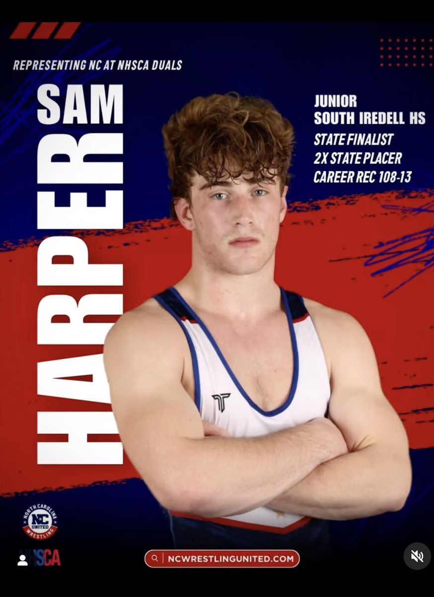 🚨 Sam Harper Joins the Lineup at 185

Sam Harper, a junior from South Iredell, joins the NC United National Team at 185 lbs following another standout season. A state finalist and 2x state placer, he enters his senior year with a 108–13 career record.

Off the mat, Sam is