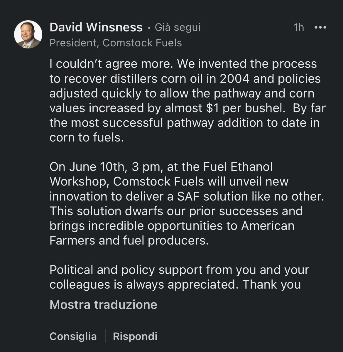 alessandrobanca's tweet image. $LODE #ComstockFuel is The Future of #SAF #Farmer #agriculture #Sustainability #AmericaFirst