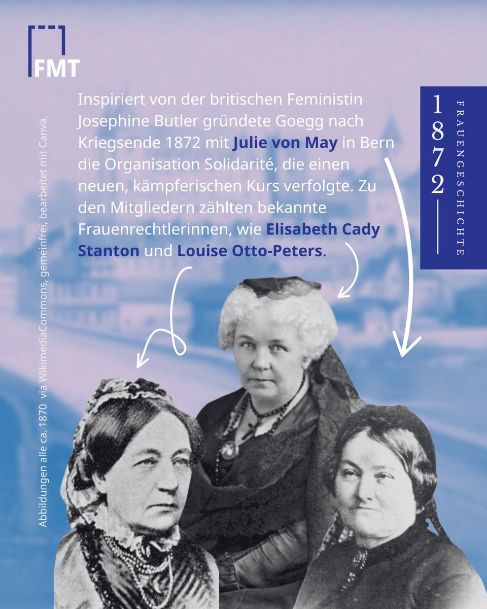 #otd vor 199 Jahren wurde Marie Goegg-Pouchoulin geboren – #Pionierin des Schweizer #Feminismus, Gründerin der der ersten internationalen Frauenorganisationen &amp; Kämpferin für #Gleichberechtigung. Eine Symbolfigur der radikalen #historischenFrauenbewegung. 🕊🇨🇭 #MarieGoegg