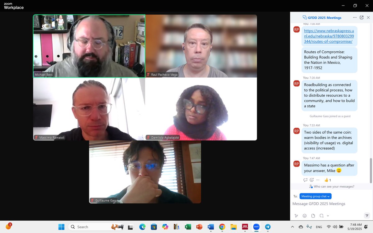 Dr Raul Pacheco-Vega (@raulpacheco) on Twitter photo So grateful to Dr. <a href="/mkbess/">Mike Bess 🇵🇦🇺🇸🇲🇽🏴☠️</a> for sharing his expertise on historical methods and historical GIS with a few of the fellows of my GFDD Qualitative Methods Clinic group. <a href="/littvay/">Levente Littvay</a> So grateful to Dr. <a href="/mkbess/">Mike Bess 🇵🇦🇺🇸🇲🇽🏴☠️</a> for sharing his expertise on historical methods and historical GIS with a few of the fellows of my GFDD Qualitative Methods Clinic group. <a href="/littvay/">Levente Littvay</a>