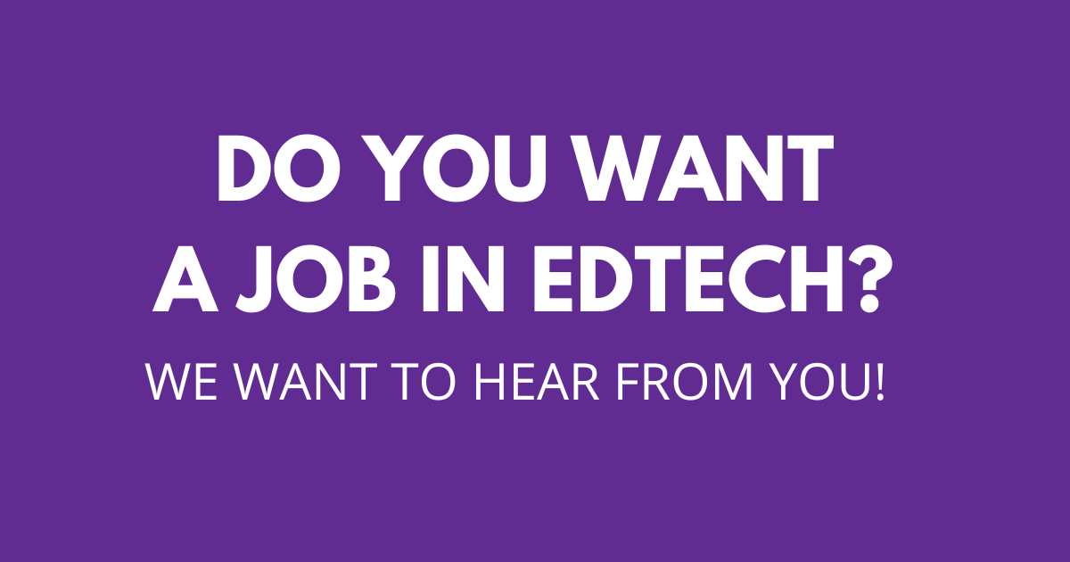 ShakeUpLearning's tweet image. 👉 Do You Want a Job in #EdTech?
📣 We want to hear from you!
docs.google.com/forms/d/1uUFcS… #edchat #aiineducation #googleforedu #TCEA #ISTE #FETC #teachers #k12 #etcoach #icoach