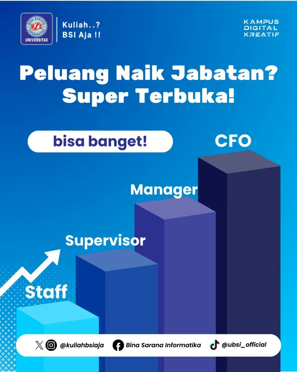 Jurusan yang bikin CUAN di UBSI??
Yes!! Jawabannya AKUNTANSI!! Swipe yaa➡️➡️

Tunggu apalagi?? Segera daftarkan dirimu di Universitas Bina Sarana Informatika sebagai Kampus Digital Kreatif!!

Daftar melalui :
✅ Aplikasi Android : PMB UBSI
✅ Website : pmbubsi.id