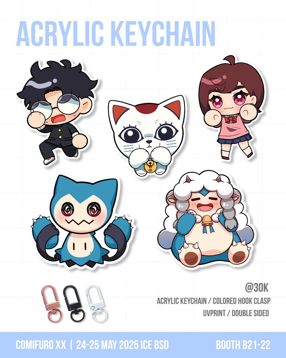 New Catalogue for CFXX, and revised pricelist for the stickers >< Frieren is sold out though!!

See you guys at Booth B21-22 Wrong Layer :3 💙