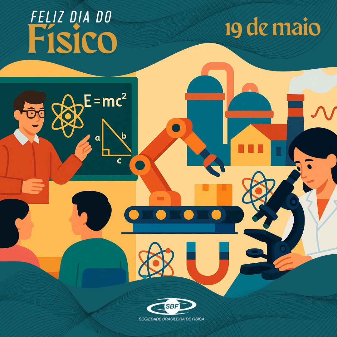 🥳Hoje é o dia da genialidade, da visão além do alcance, da descoberta, da certeza de que há muito o que se descobrir. Hoje, 19 de maio, é o dia de todos que escolheram dar sua contribuição ao desenvolvimento da ciência por meio da Física. 🥳🤩🦾✍️👩‍🚀👩‍🔬🪐
#sbfísica #diadofísico