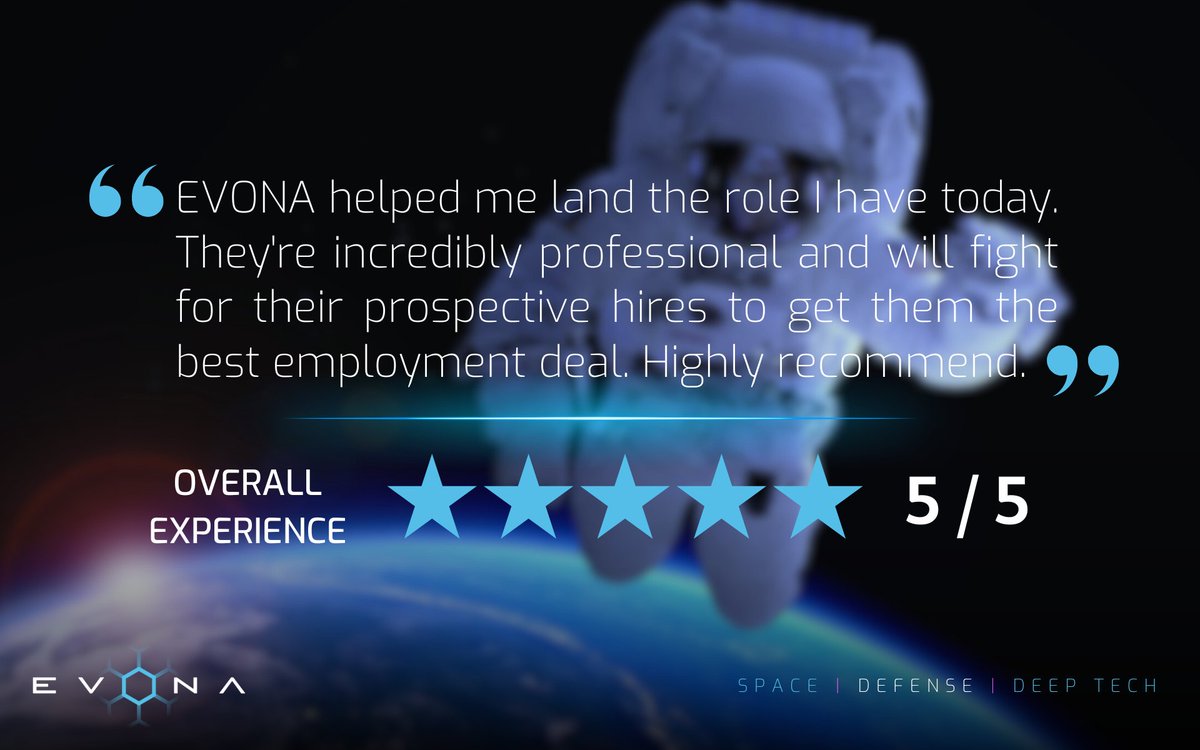 Another great review from one of our candidates!

Are you looking for a new role in the space sector?

Get in touch with us today:
🇬🇧 +44117 2034444
🇺🇸 +1 202 381 9944

#recruitment #positivefeedback #spacesector #spacetech