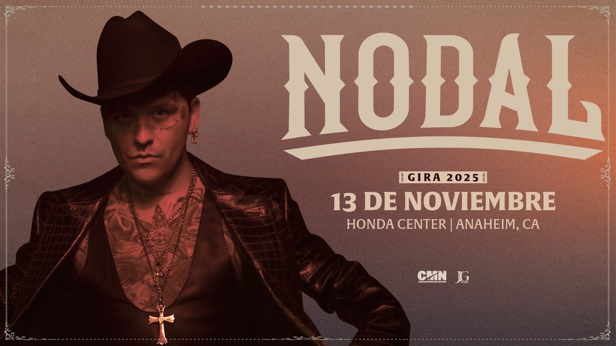 🤠 ANUNCIADO: Christian Nodal llega a ANAHEIM con su esperada Gira 2025! Prepárate para una noche llena de sentimiento, música nueva y éxitos que han marcado a toda una generación 🎶 

🎺 Presale empieza el 22 de mayo a las 10 am [CODE: ENCORE]
👢 Boletos a la venta el 23 de mayo