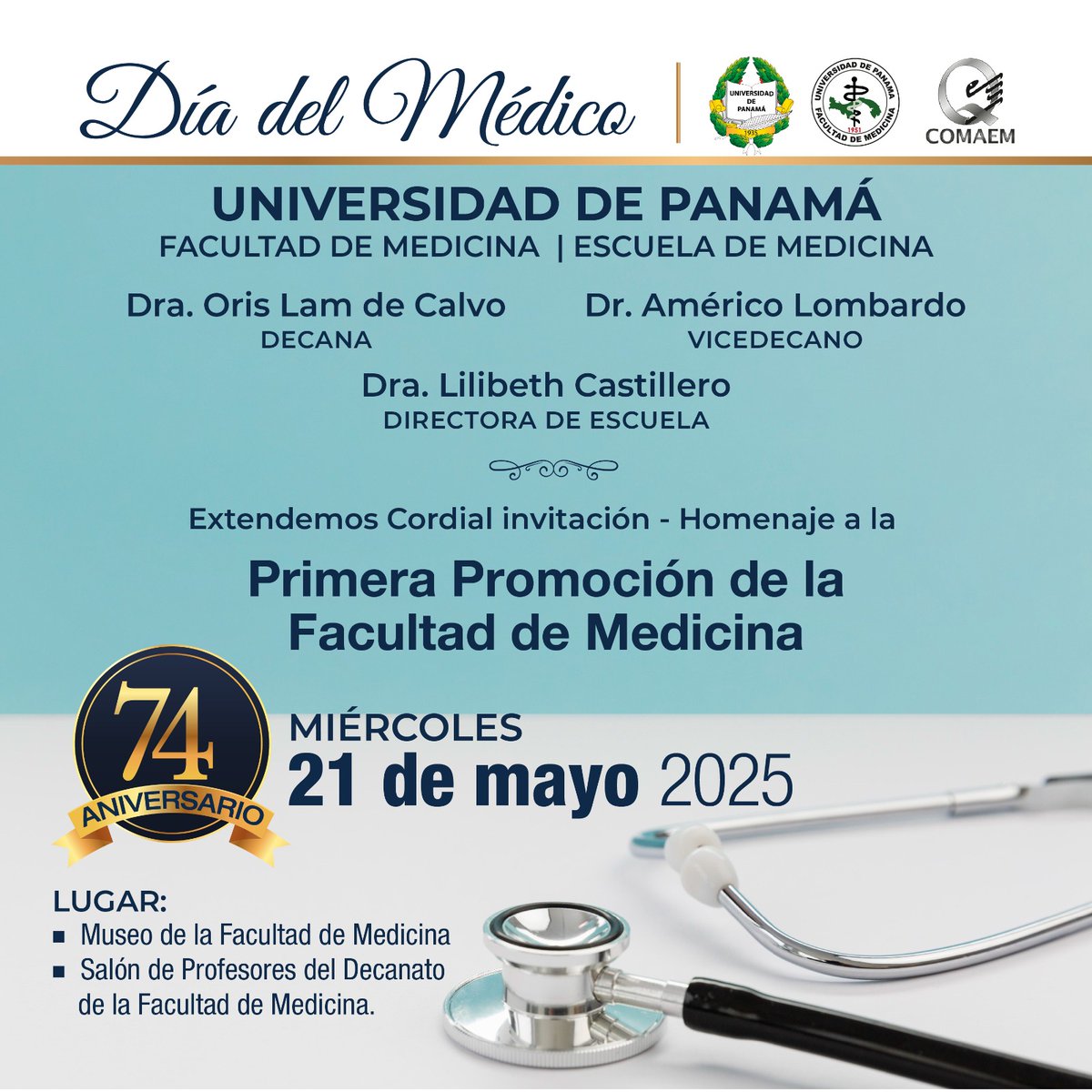 Día del Médico y de la Médica en la Facultad de Medicina de la Universidad de Panamá: homenaje a la primera promoción
<a href="/orislcalvo/">Oris Calvo</a> <a href="/eflorescastro/">Eduardo Flores C.</a> <a href="/UNIVERSIDAD_PMA/">Universidad dePanamá</a> <a href="/AEMP_UP/">Asoc. de Estudiantes de Medicina de Pmá</a> 
lawebdelasalud.com/dia-del-medico…