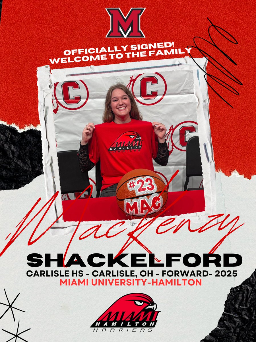 Signed. 📝
WELCOME to the HARRIER FAMILY! 
Mackenzy Shackelford- Carlisle, OH

We are excited to build with you! 
#GoHarriers #NewSeason #MUH
#OpportunityMeetsPreparation
