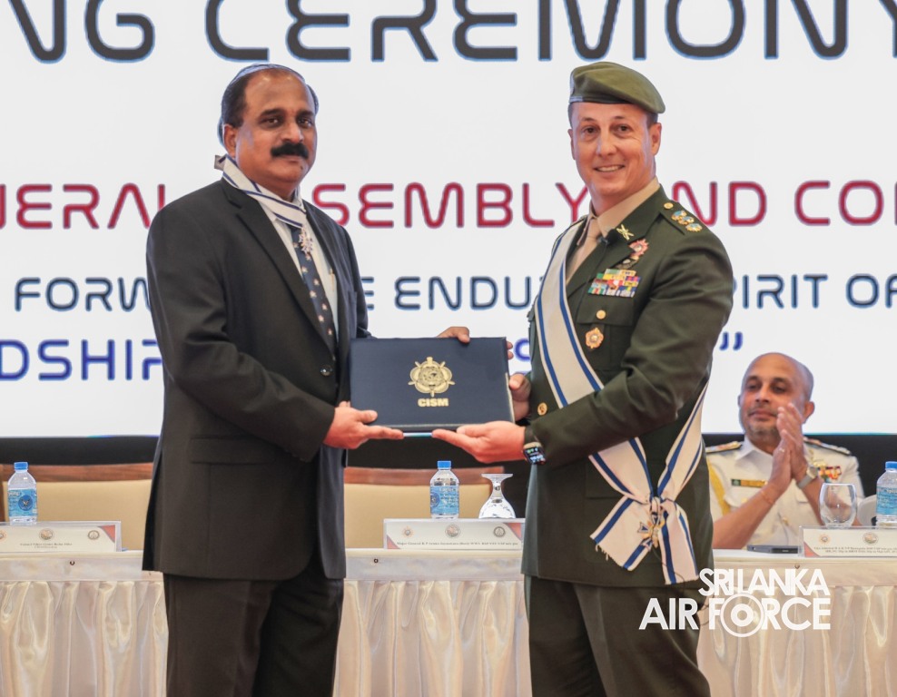 airforcelk's tweet photo. Sri Lanka proudly hosts the 80th #CISM General Assembly &amp; Congress in Colombo! Officially opened today under the patronage of Deputy Minister of Defence Maj Gen Aruna Jayasekara (Retd), with the Navy and Air Force Commanders in attendance.
#cism2025 #militarysports https://t.co/wOeorZPkEh