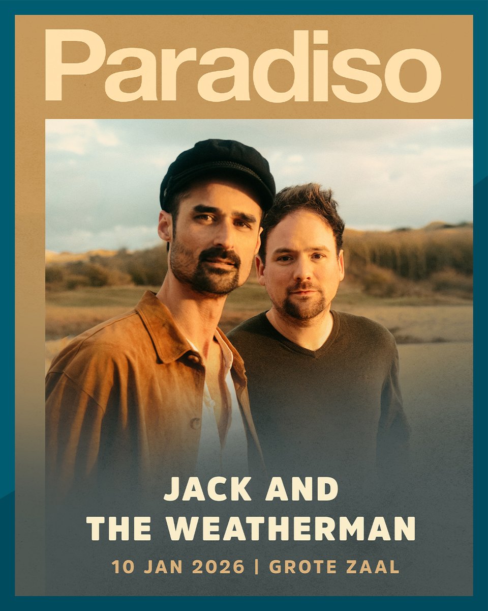 Welkom <a href="/JackWeatherman/">JackandtheWeatherman</a> 👏 Dit duo maakt fijne pop/folk met internationale allure. Hun songs behaalden wereldwijd al bijna 100 miljoen streams. Op 10 januari staan ze in grote zaal van Paradiso.

De boekingen voor worden vanaf nu verzorgt door Anna (anna@agentsafterall.nl)