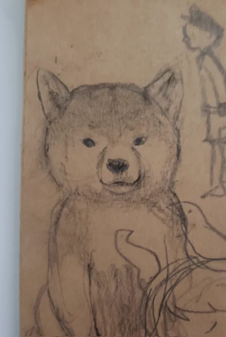 春にお空に登ったうちのワンコさん。描いた事も忘れてるのに、スケッチブックのそこら中に居て、どんどん昔のスケッチブックをたぐっていったら、パピー時代のコロコロしてるぼうやちゃんに会えた… 