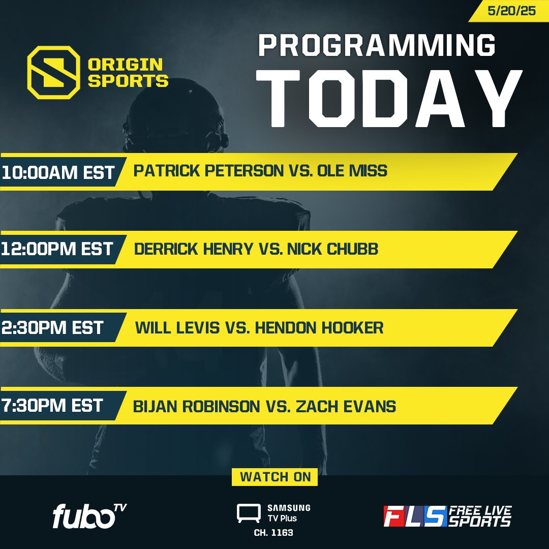 OriginSportsTV's tweet photo. 🚨 Today's programming https://t.co/RJ1efbCyH3