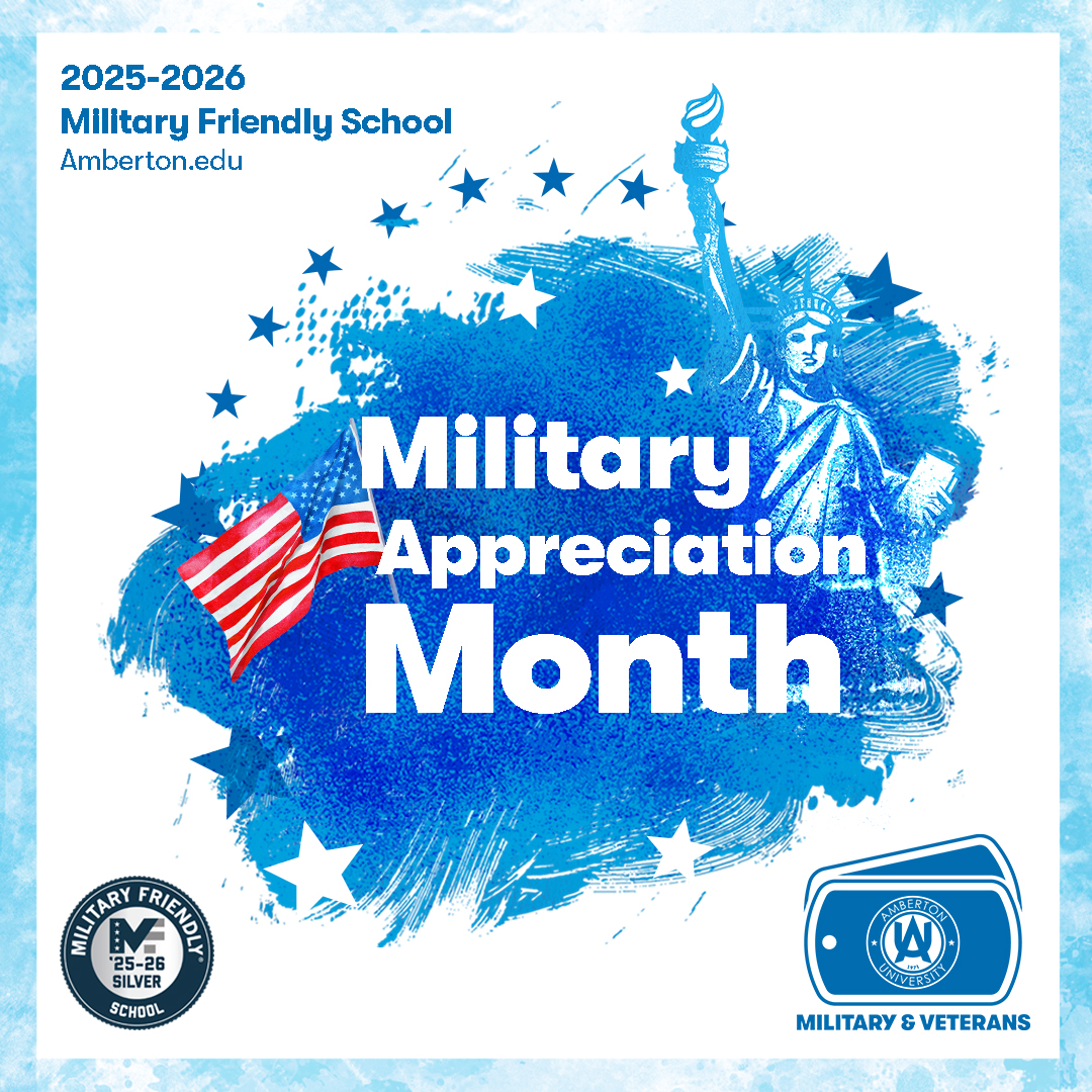 AmbertonU's tweet photo. 🇺🇸  Military Appreciation Month!  🇺🇸

We're proud to honor the bravery &amp; sacrifices of our military members. Thank you for your service!

We're also excited to share that Amberton University has been recognized as a 2025-2026 Military Friendly School. https://t.co/FuDqLmYXsR https://t.co/FNBAGRVZeK