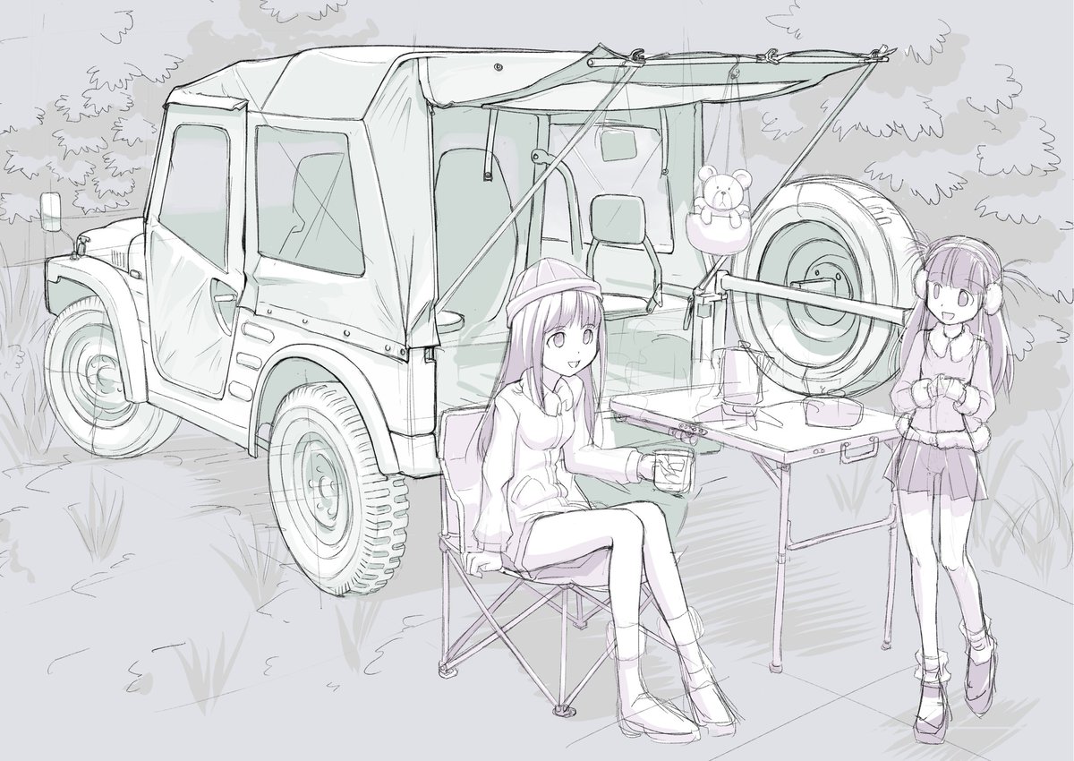 2つめはジムニー。ポスト跨がないといけないので、らくがきがいっぱい要りますね。 