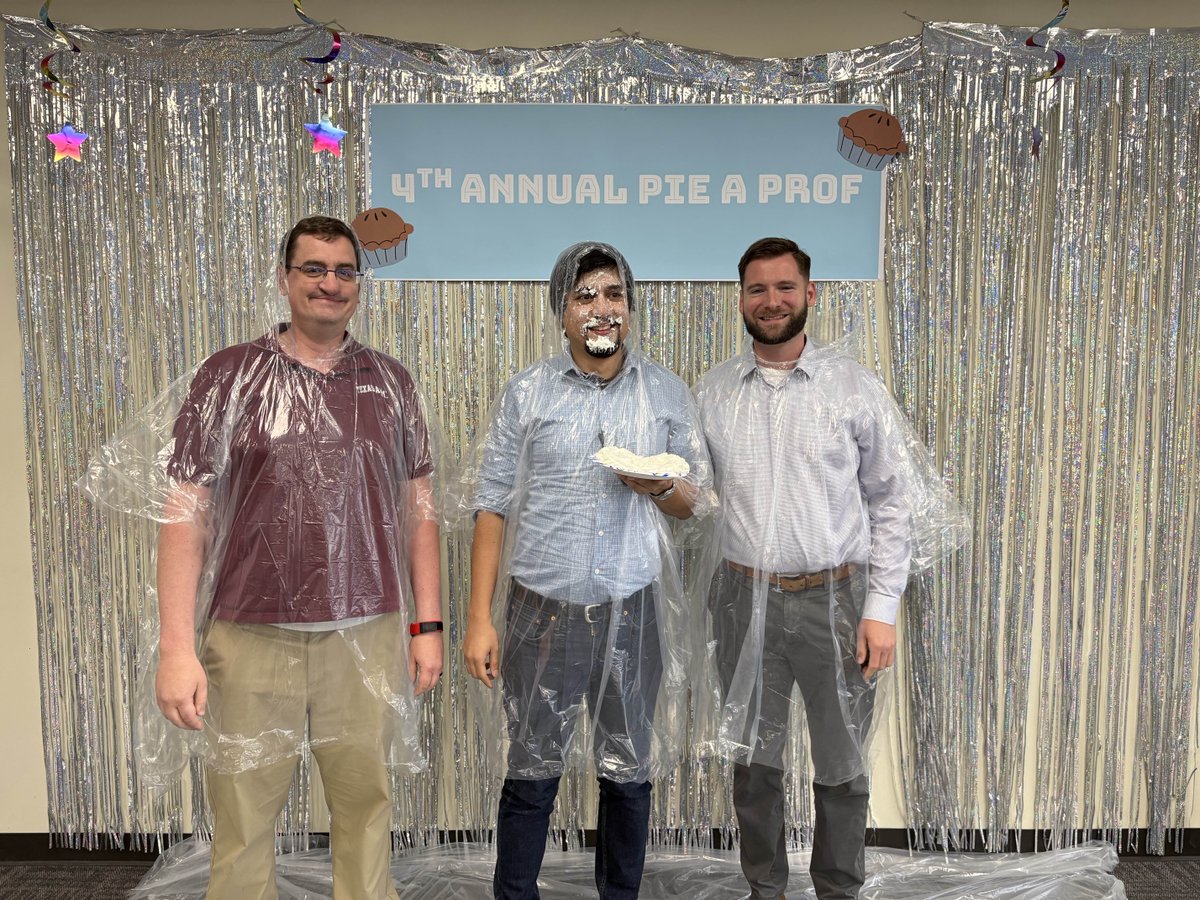 TAMUstats's tweet image. π₯§ Pie-A-Prof was a hit - literally! Thanks to all who donated to the 12th Can π and congrats (or condolences?) to Professor JesΓΊs Daniel Arroyo ReliΓ³n for taking the pie like a champ! π
#TamuStats #Statistics #PieAProf #12thCan
