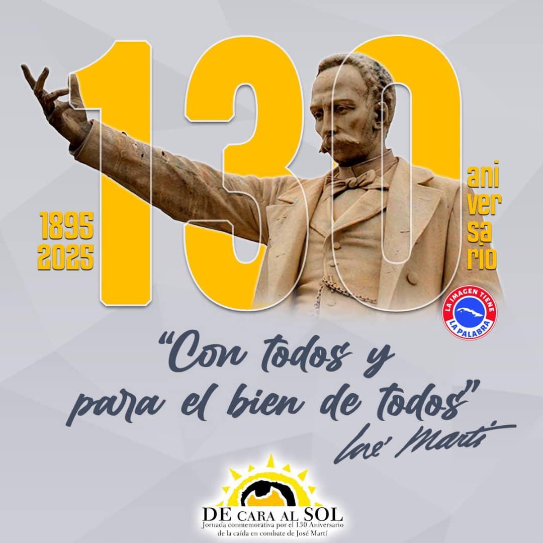 ✨✨ Hoy, Cuba 🇨🇺 recuerda con profunda admiración y respeto a José Martí, el Apóstol de la Independencia, en el #130Aniversario de su caída en combate. Su vida fue el reflejo del sacrificio, la pasión por la libertad y el amor infinito por su patria.
 #ArtemisaJuntosSomosMás
