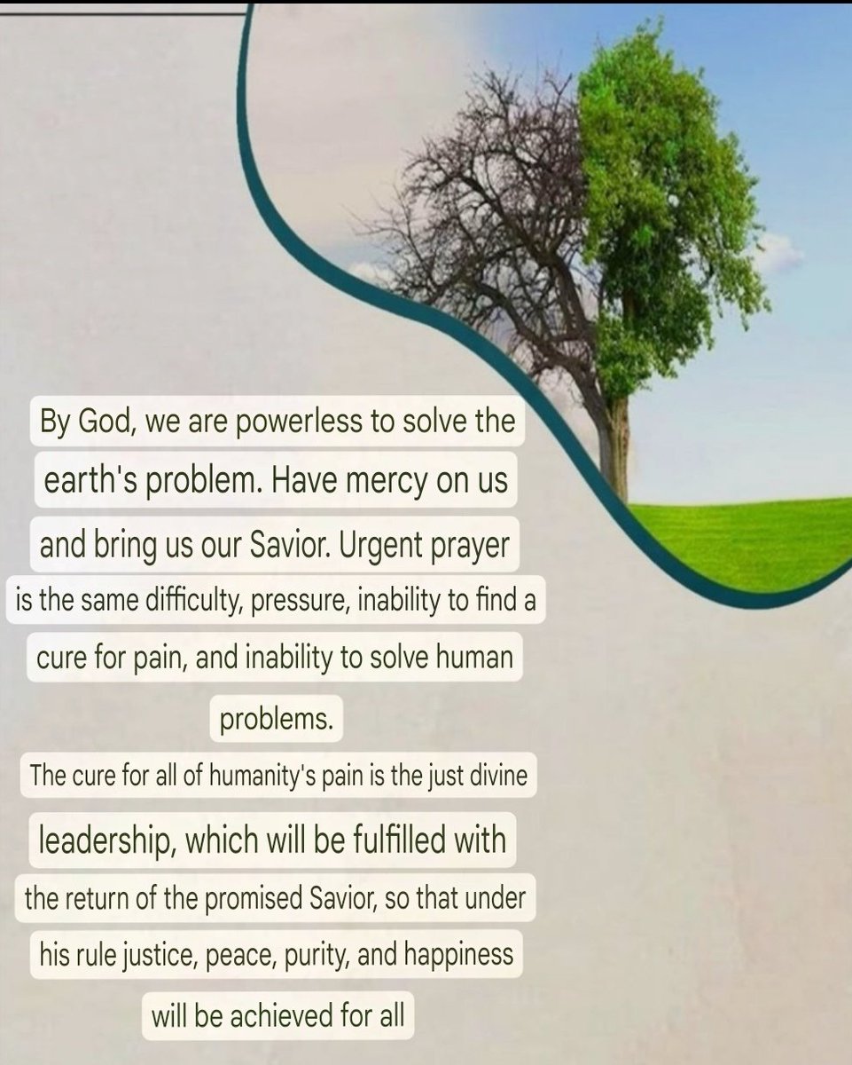 nasimkhademi_71's tweet photo. @emanmumtaz42 The cure for all human suffering is divinely just leadership, which will be achieved with the return of the promised Savior, under whose rule justice, peace, purity, and happiness will be realized for all.
#ThePromisedSaviour
#Gaza 
#LOLFanFest2025D2 https://t.co/QNz7nnAbch