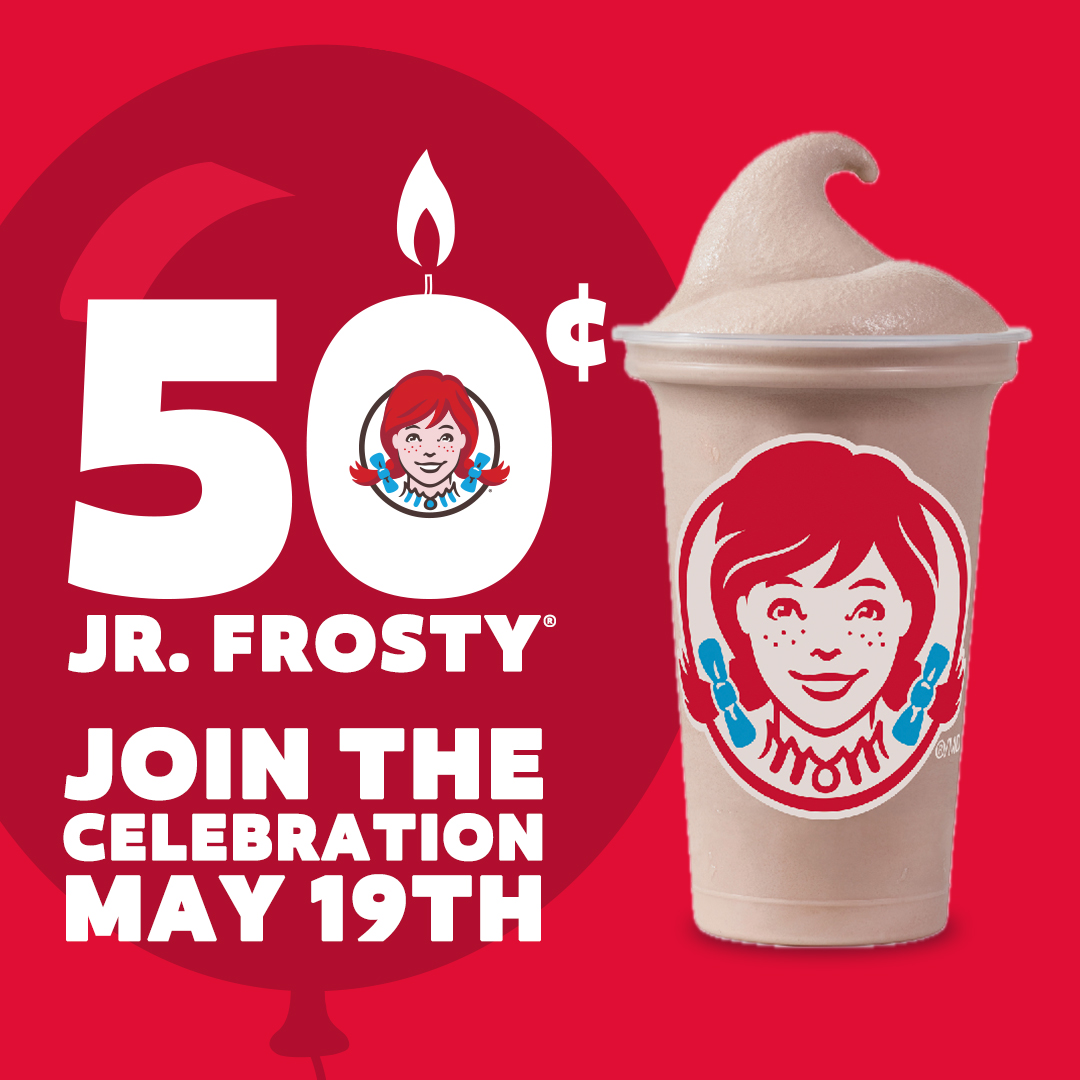 Celebrate 50 years of Wendy’s in Canada with a 50¢ Jr. Frosty!

Because anniversaries should be sweet 🍦