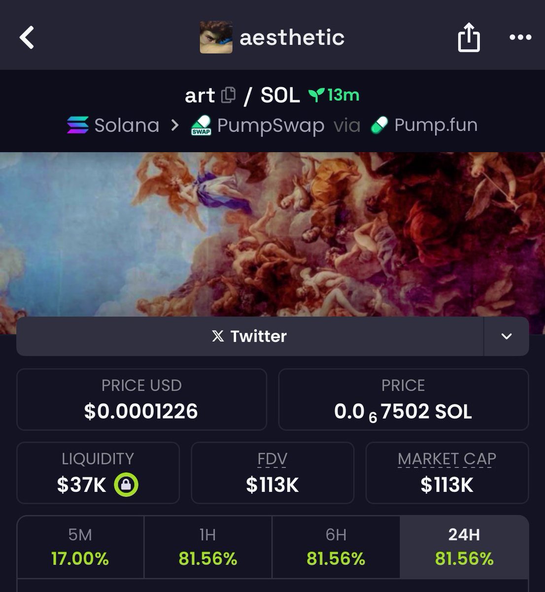 Aped Art here. Looks good, i like these kind of coins, no narrative, no context, just pure ART
.
.
2pM64xCZX7aKnSR39nYYdzRCsTgb2cW87VSethq4pump