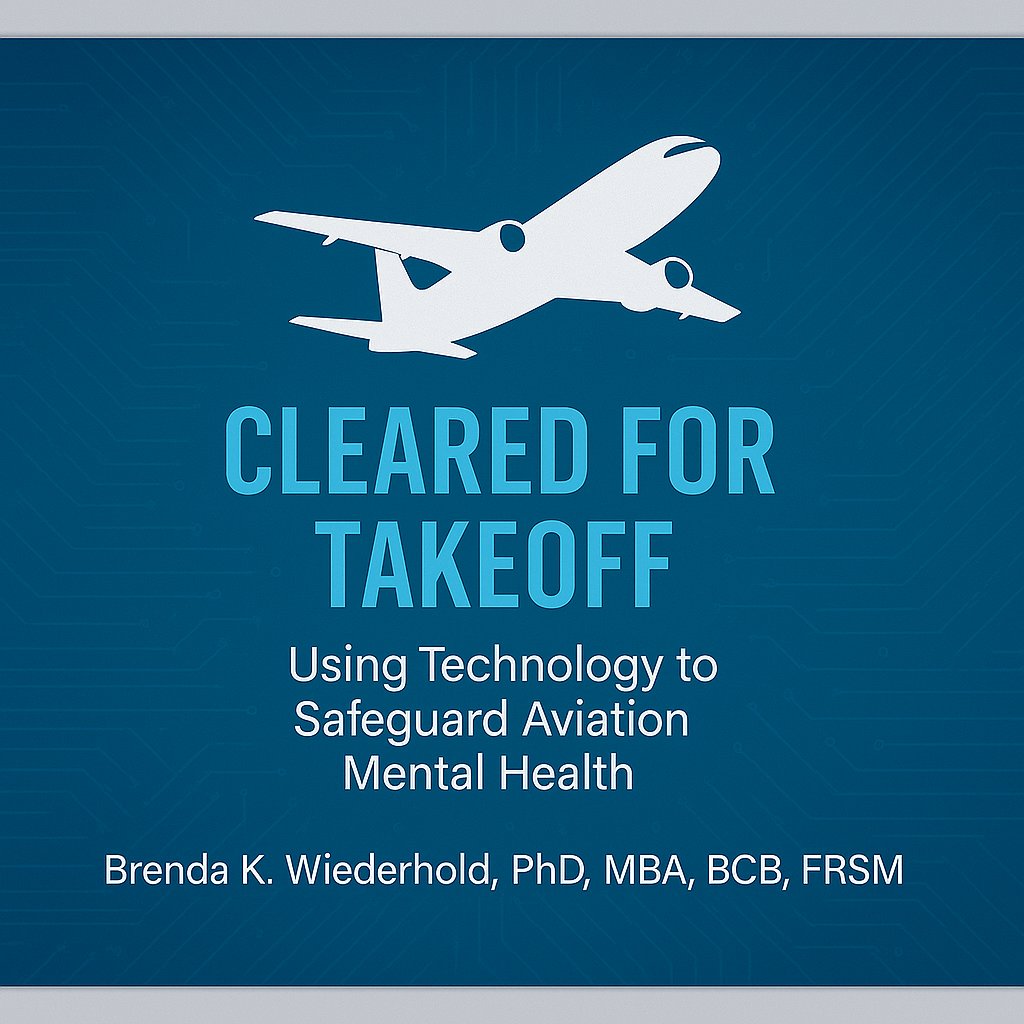 Brenda K Wiederhold (@virtualbrenda) on Twitter photo Stress at 35,000 feet?
In this <a href="/Cyberpsych_Jn/">Cyberpsychology Journal</a> <a href="/LiebertPub/">Mary Ann Liebert Inc</a> editorial I explore how tech—from #VR simulations to #HRV tracking—can safeguard the mental health of #pilots & air traffic controllers. liebertpub.com/doi/10.1089/cy…
#AviationSafety #MentalHealth #AI #VR #Cyberpsychology Stress at 35,000 feet?
In this <a href="/Cyberpsych_Jn/">Cyberpsychology Journal</a> <a href="/LiebertPub/">Mary Ann Liebert Inc</a> editorial I explore how tech—from #VR simulations to #HRV tracking—can safeguard the mental health of #pilots & air traffic controllers. liebertpub.com/doi/10.1089/cy…
#AviationSafety #MentalHealth #AI #VR #Cyberpsychology