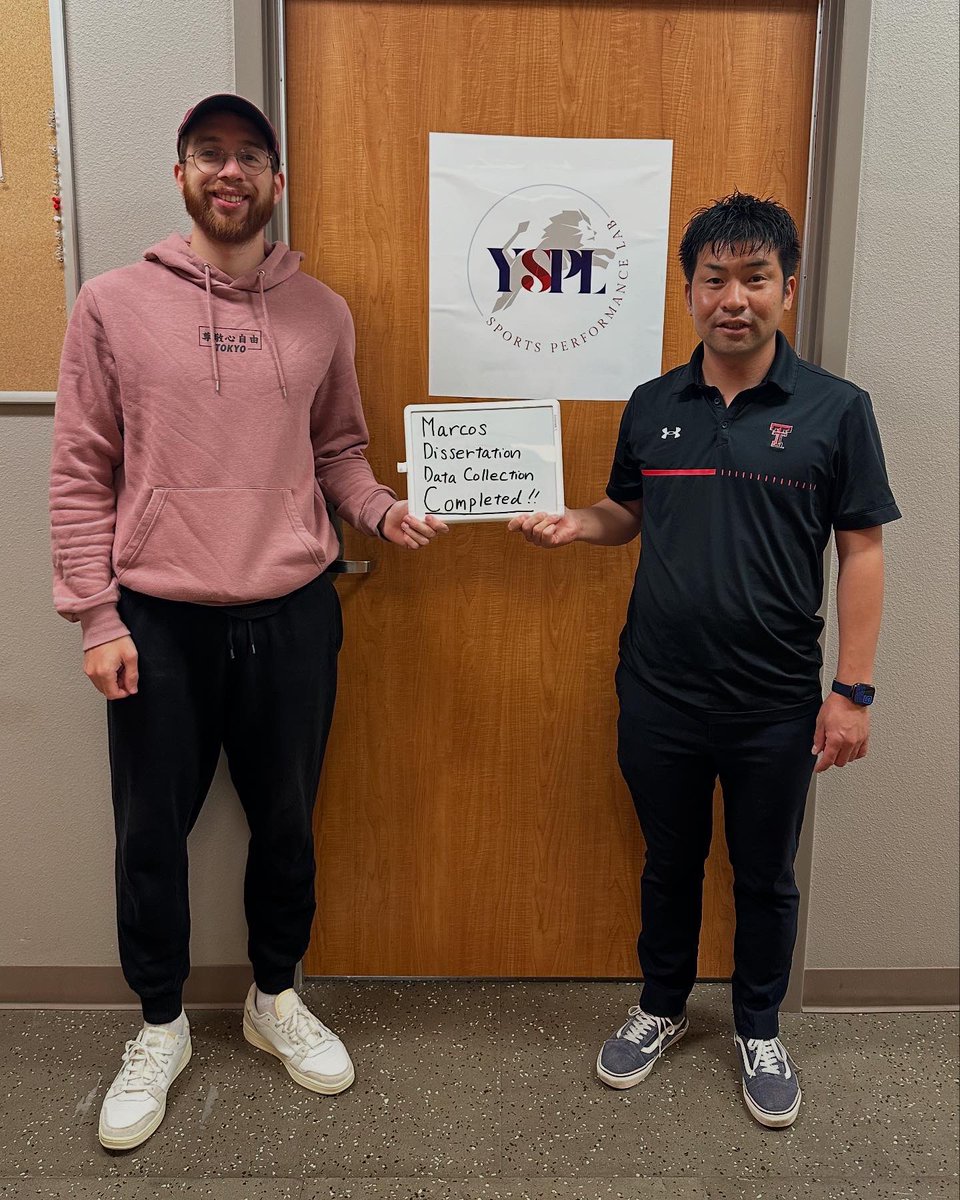 Yasuki Sekiguchi (@yasukisekiguchi) on Twitter photo One of my PhD students, Marcos, finished his dissertation data collection!!
Two years of a heat acclimation study to investigate the effect on exercise performance in cool condition in elite female and male runners!!
Thanks for <a href="/ACSMNews/">American College of Sports Medicine</a> and <a href="/WorldAthletics/">World Athletics</a> to fund! <a href="/YSPLabs/">Sports Performance Lab at Texas Tech University</a> One of my PhD students, Marcos, finished his dissertation data collection!!
Two years of a heat acclimation study to investigate the effect on exercise performance in cool condition in elite female and male runners!!
Thanks for <a href="/ACSMNews/">American College of Sports Medicine</a> and <a href="/WorldAthletics/">World Athletics</a> to fund! <a href="/YSPLabs/">Sports Performance Lab at Texas Tech University</a>