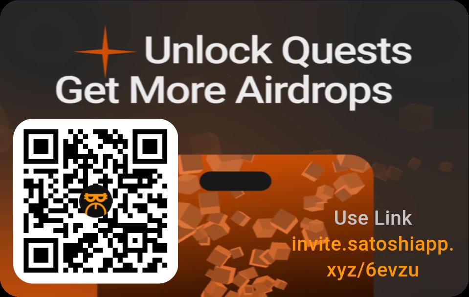 invite.satoshiapp.xyz/6evzu 
Join me on Satoshi App, trusted by 16M+ users. Earn free tokens from top web3 projects. It's quick and easy to sign up. Let's grow our crypto portfolios together!