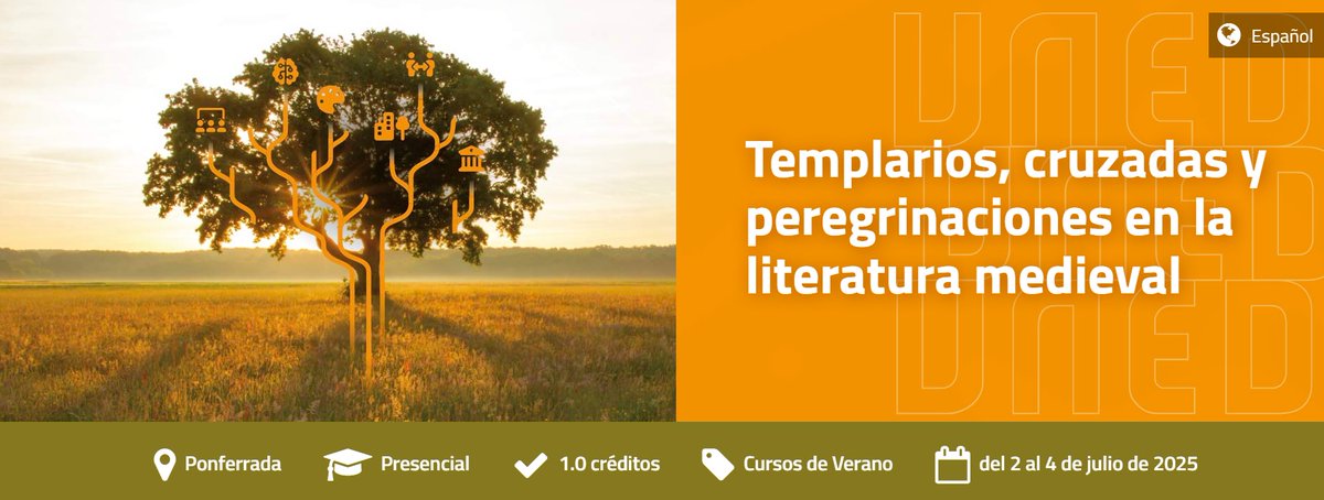 UNED_Filología (@uned_filologia) on Twitter photo 🟢Templarios, cruzadas y peregrinaciones en la literatura medieval
🗓️Del 2 al 4 de julio
👉Más información: extension.uned.es/actividad/idac…
<a href="/UNED_Ponferrada/">UNED-Ponferrada</a> 🟢Templarios, cruzadas y peregrinaciones en la literatura medieval
🗓️Del 2 al 4 de julio
👉Más información: extension.uned.es/actividad/idac…
<a href="/UNED_Ponferrada/">UNED-Ponferrada</a>