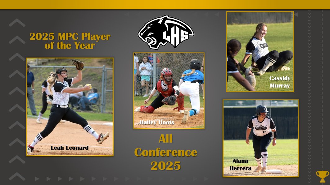 Ledford Softball would like to congratulate Leah Leonard, Hailey Hoots, Alana Herrera &amp; Cassidy Murray for being named to the 2025 MPC All-Conference Team. In addition, Leah was named Conference Player of the Year. A great accomplishment for four excellent young ladies! 👏🏻