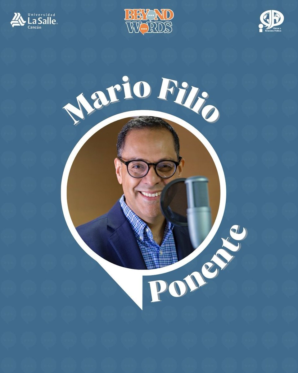 IRPLaSalle's tweet photo. 🎤✨ ¡Mario Filio llega a Beyond Words!
Actor de doblaje y locutor con más de 30 años dando voz a personajes icónicos.
#MarioFilio #BeyondWords #Doblaje #Locución https://t.co/dpcdE3Zo6i