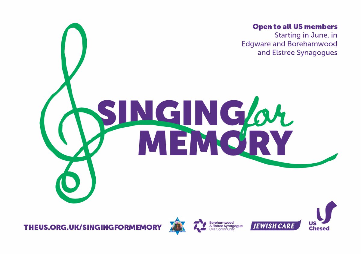 United Synagogue (@unitedsynagogue) on Twitter photo To mark Dementia Awareness Week, Chesed are officially launching Singing for Memory, a new initiative in partnership with <a href="/Jewish_Care/">Jewish Care</a>. Weekly sessions will begin from 17th June at Edgware and Borehamwood & Elstree Synagogues.
Singing for Memory offers fun, engaging singing To mark Dementia Awareness Week, Chesed are officially launching Singing for Memory, a new initiative in partnership with <a href="/Jewish_Care/">Jewish Care</a>. Weekly sessions will begin from 17th June at Edgware and Borehamwood & Elstree Synagogues.
Singing for Memory offers fun, engaging singing