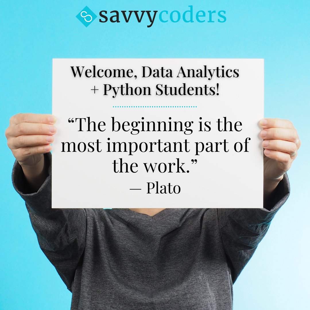 Savvy Coders (@savvycoders) on Twitter photo Welcome to the beginning of something amazing, Data Analytics + Python students!
We’re so excited and so proud to be part of your journey. From day one to job offer and beyond, we’ve got your back. When things get challenging, remember you've got a whole team rooting for you! Welcome to the beginning of something amazing, Data Analytics + Python students!
We’re so excited and so proud to be part of your journey. From day one to job offer and beyond, we’ve got your back. When things get challenging, remember you've got a whole team rooting for you!