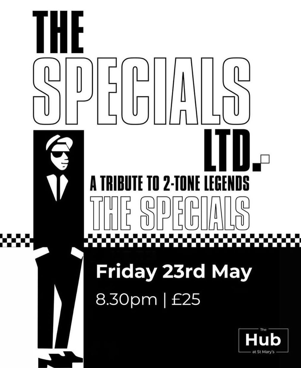 Looking forward to Friday's show at The Hub at St. Mary’s in Lichfield! Have you got your tickets yet? 😎

Just click below and we'll see you there! thehubstmarys.co.uk/events/the-spe… 

#TheSpecialsLTD #Ska #TributeBand #2Tone #TheSpecials #TheHubAtStMarys #Lichfield