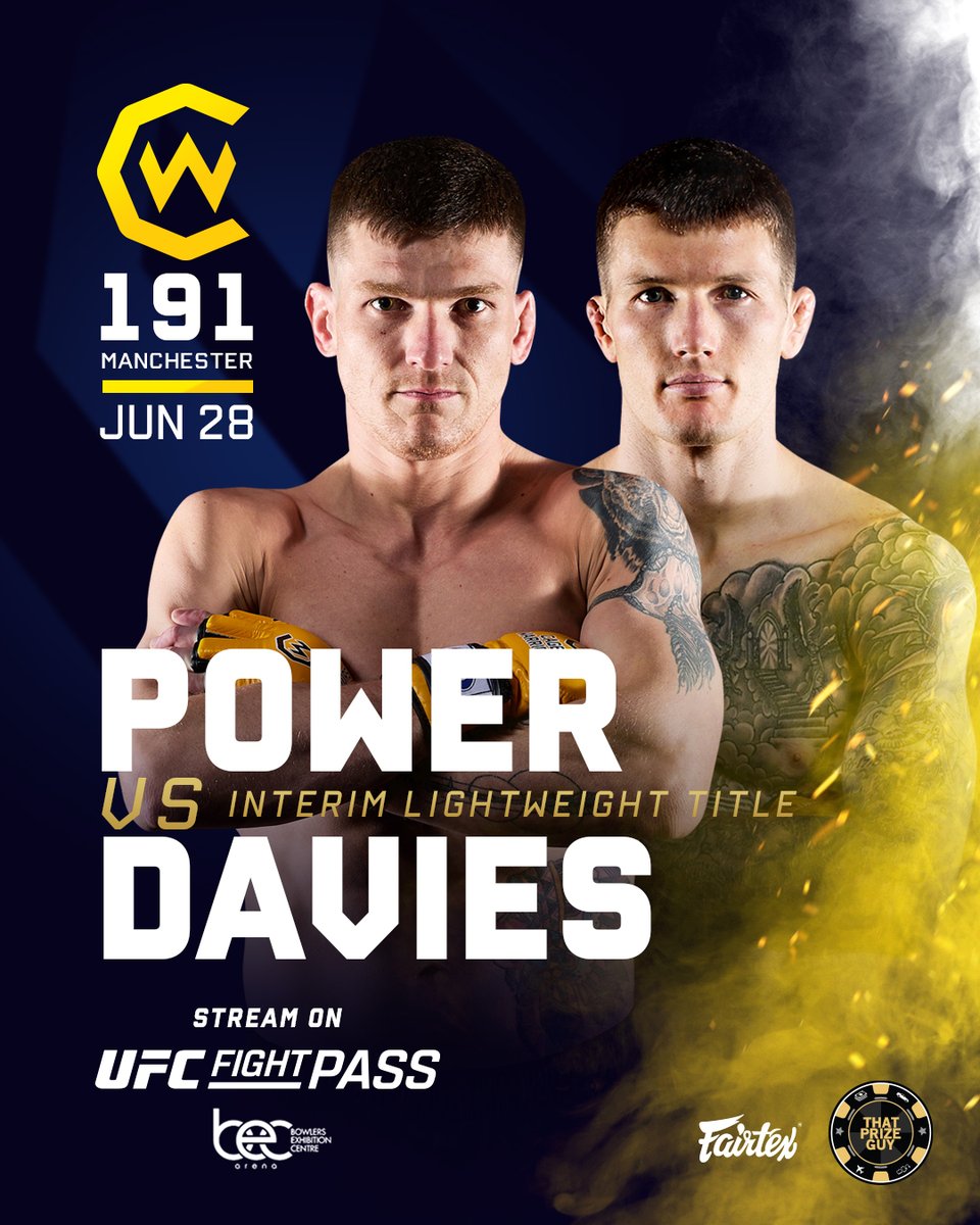 A CHAMPION Crowned at #CW191 Manchester 🏆🔥

🏴󠁧󠁢󠁥󠁮󠁧󠁿 James Power 🆚 Ieuan Davies 🏴󠁧󠁢󠁷󠁬󠁳󠁿 is official for the interim lightweight world title on June 28th! 

🔗 bit.ly/3YTwZu9