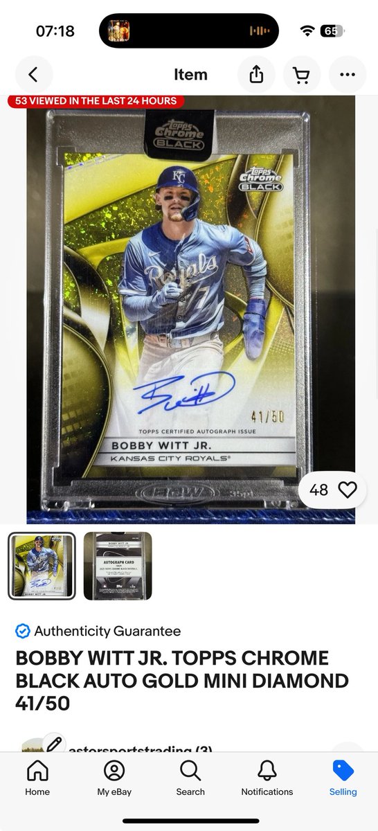 AstorgaR13's tweet photo. Not a lot of time left on this beauty you can find it on @ebay get it while you still can #cards #tradingcards #kansascity  #Royals https://t.co/rgacXv2jYS