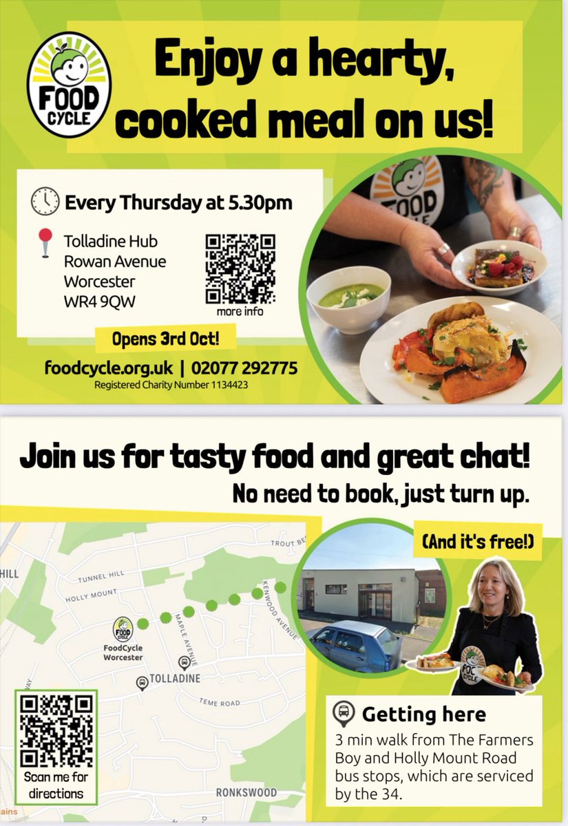 Are you or someone you know finding things tough right now and in need of a good hearty meal? Then get yourself down to the Tolladine Hub on a Thursday teatime to tuck into a free cooked meal courtesy of FoodCycle