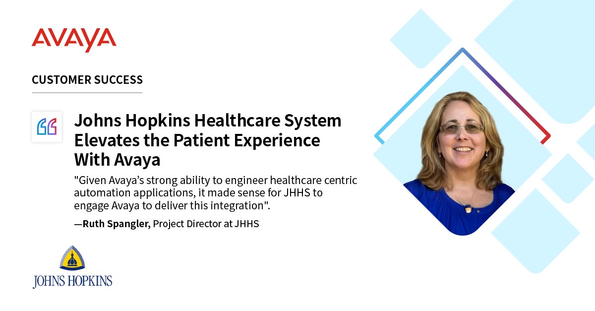 Leveraging Avaya solutions, Johns Hopkins Healthcare System provides assigned agents with automatic access to patient info that pops up on screen when calls come into the system.

Read the full story on how Avaya changed the game for JHHS on our website: avaya.com/en/success-sto…