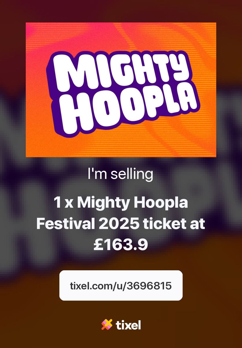 izzykirky's tweet photo. Selling x1 weekend ticket for Mighty Hoopla
Face Value but will consider offers

https://t.co/kqCs1ouNxx https://t.co/5WZ0Z4tOH6