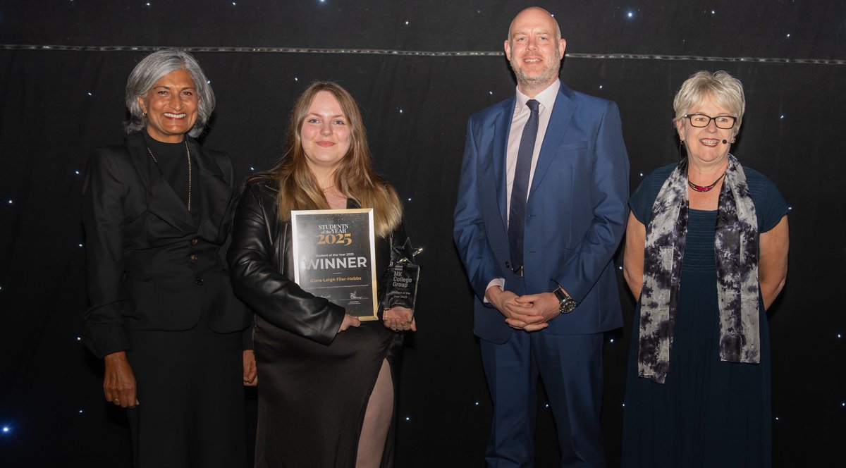 🙏 From tough beginnings to MK College Student of the Year 🙏 

Ciara-Leigh Filer-Hobbs has been named as Milton Keynes College Group’s overall Student of the Year at a moving and spectacular awards night at the Silverstone Circuit.  

Full Story: buff.ly/fgtCLmV