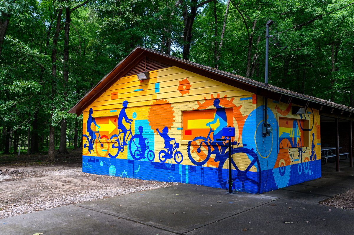 Check out the newest Bike Mural at Lions Park as a part of our #BikeMonth Celebration! Stop by and check it out yourself!