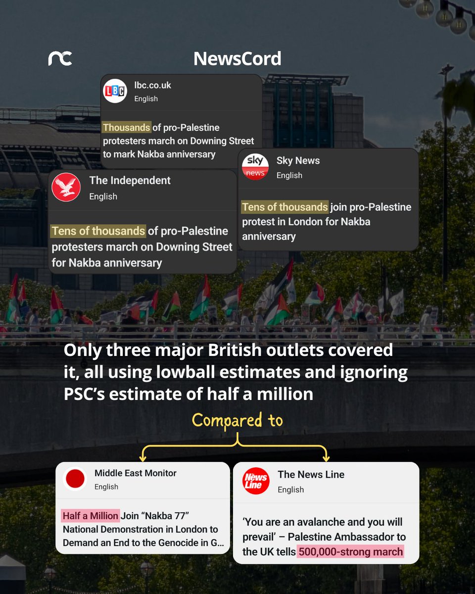 Imagine half a million people marching through central London, and the UK's public broadcaster says nothing.

That’s exactly what happened last weekend. The BBC chose silence as hundreds of thousands protested Israel's ongoing genocide of Palestinians.

Only three mainstream