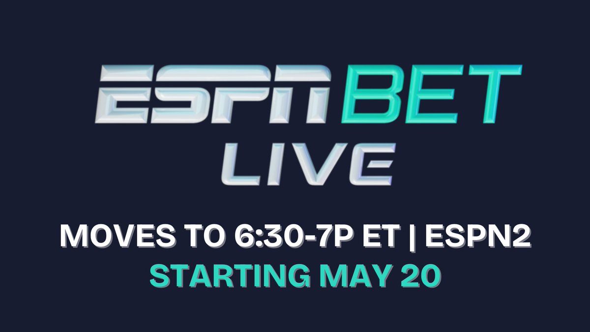 ESPNManzo's tweet photo. Beginning Tuesday, @ESPNBET Live will air within the 6:30p ET timeslot on ESPN2 this spring/summer

🗒️ Most episodes will be 30 minutes

This week's schedule:
🗓️ Tuesday, Wednesday, Thursday - 6:30p ET | ESPN2 https://t.co/uqADac3BJV