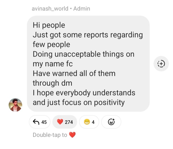 Thank you Avinash for taking stand for us regarding that topic 🙌

This means alot for me and all the people who have suffered harassment beacuse of someone 🙌

People have abused, harassed (used my name for se*ting) in gc's. Glad finally Avi spoke about it
