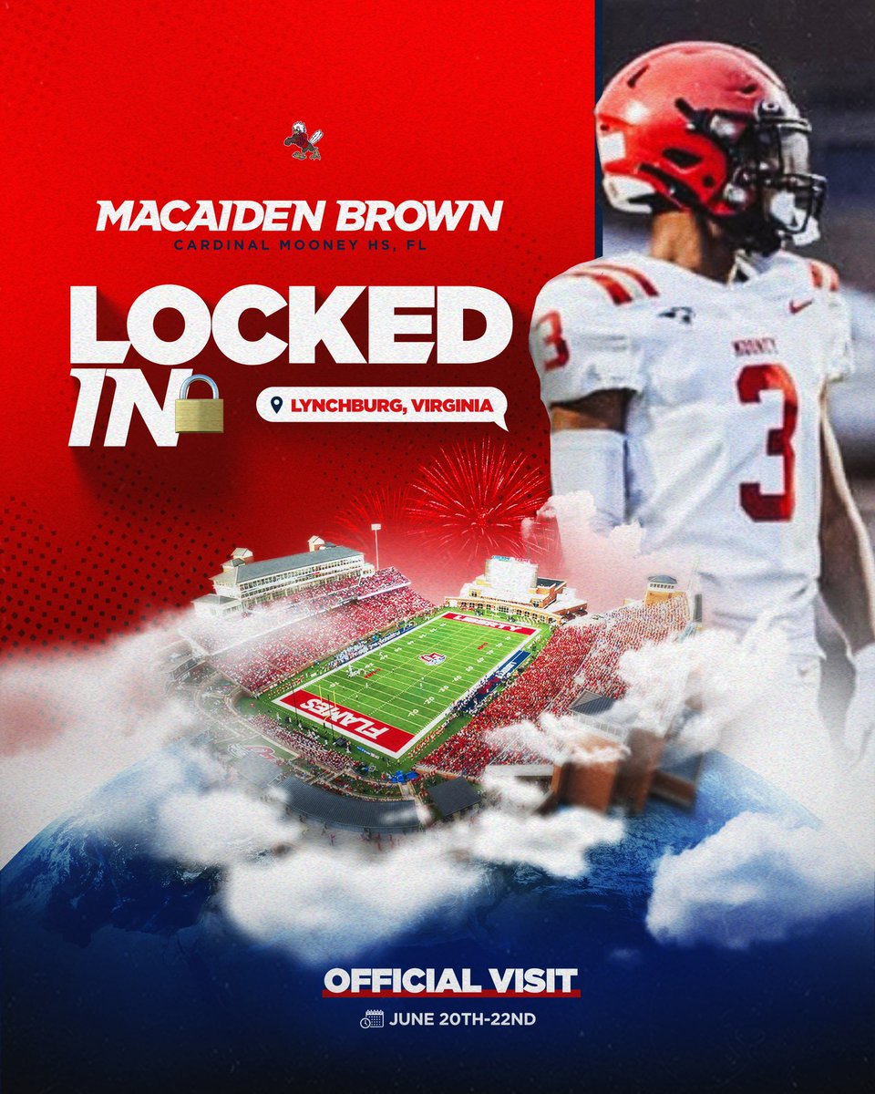 MacaidenBrown's tweet image. OV Locked ‘N 🔒
@LUFBRecruiting
@CoachChadwell
@CoachKyleKrantz
@Aaron_Fierbaugh
@coachnatehope
@Dee_Brown_19
@cameronhall_4
@coach_bittner
@On3Recruits
@247recruiting
@Mooney_FB
#GOFLAMES
