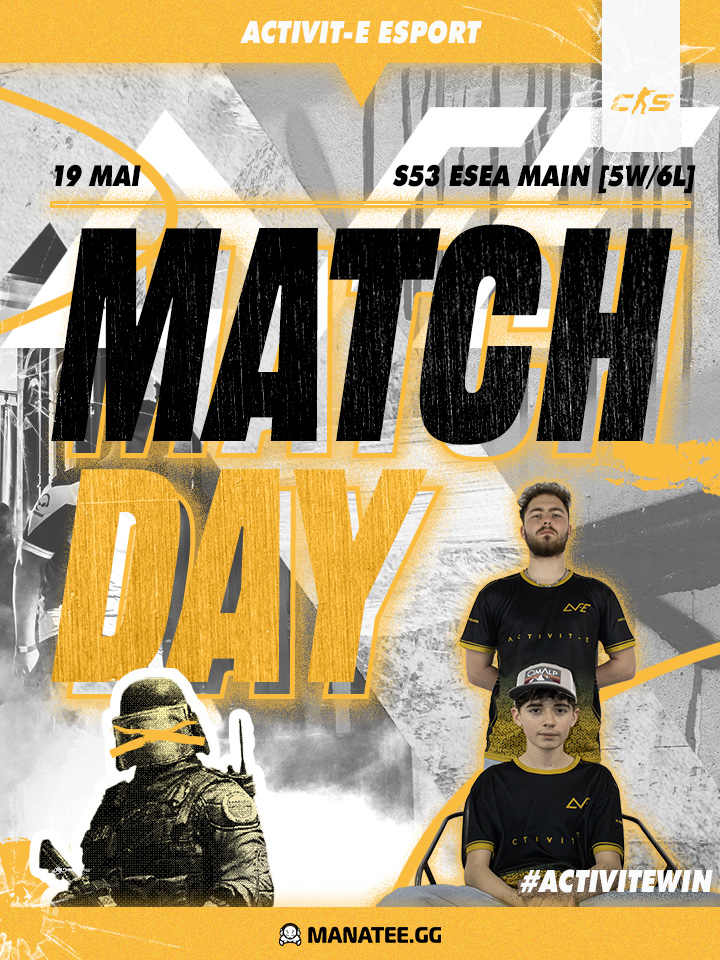 ACTIVIT-E (@esportactivite) on Twitter photo 💣#CS2 | S53 <a href="/ESEA/">ESEA League</a> MAIN
Ce soir, c'est le DERBY du lundi 🇫🇷 !
On affronte nos compatriotes <a href="/GaliaEsport/">Galia Esport</a> et on va montrer qu'on est les meilleures sur le serveur ! 👊
⏰ 20h
🆚 <a href="/GaliaEsport/">Galia Esport</a>
🎙️ twitch.tv/activitesport 💣#CS2 | S53 <a href="/ESEA/">ESEA League</a> MAIN
Ce soir, c'est le DERBY du lundi 🇫🇷 !
On affronte nos compatriotes <a href="/GaliaEsport/">Galia Esport</a> et on va montrer qu'on est les meilleures sur le serveur ! 👊
⏰ 20h
🆚 <a href="/GaliaEsport/">Galia Esport</a>
🎙️ twitch.tv/activitesport