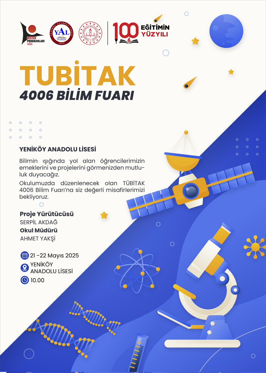 Yeniköy Anadolu Lisesi (@lisesiyenikoy) on Twitter photo Bilimin ışığında yol alan öğrencilerimizin emeklerini ve projelerini sergileyeceğimiz Tübitak 4006-B Bilim Fuarımıza bekleriz. <a href="/dbakirvalilik/">T.C. Diyarbakır Valiliği</a>
<a href="/Murat4Kucukali/">Murat Küçükali</a>
<a href="/BaglarKaymakam/">Bağlar Kaymakamlığı</a>
<a href="/Diyarbakirmem/">Diyarbakır İl Millî Eğitim Müdürlüğü</a>
<a href="/BaglarMEM21/">Bağlar İlçe Milli Eğitim Müdürlüğü</a> Bilimin ışığında yol alan öğrencilerimizin emeklerini ve projelerini sergileyeceğimiz Tübitak 4006-B Bilim Fuarımıza bekleriz. <a href="/dbakirvalilik/">T.C. Diyarbakır Valiliği</a>
<a href="/Murat4Kucukali/">Murat Küçükali</a>
<a href="/BaglarKaymakam/">Bağlar Kaymakamlığı</a>
<a href="/Diyarbakirmem/">Diyarbakır İl Millî Eğitim Müdürlüğü</a>
<a href="/BaglarMEM21/">Bağlar İlçe Milli Eğitim Müdürlüğü</a>