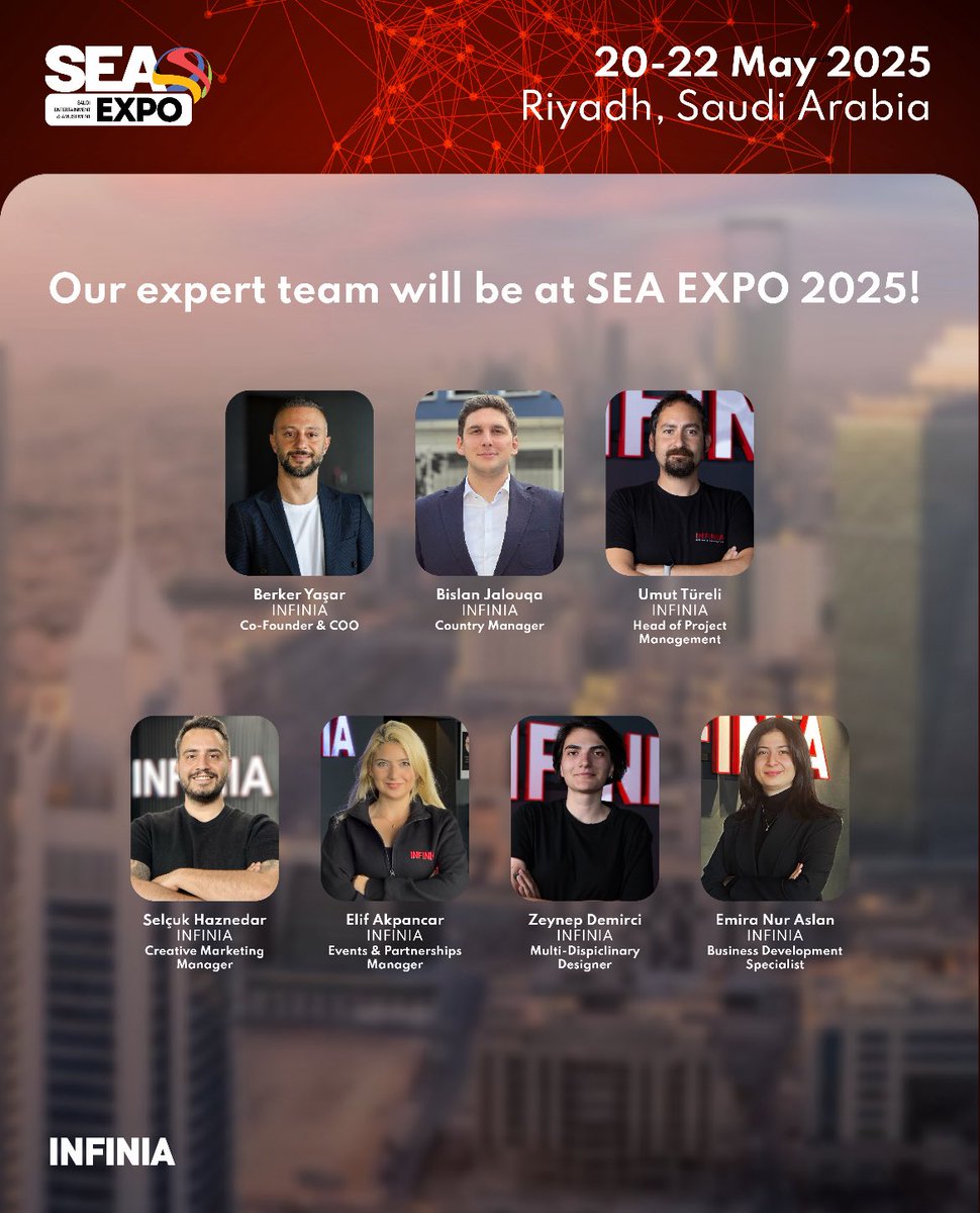 We’re getting ready for SEA Expo 2025  with our expert team and a bold vision for the future!
At INFINIA, we design experience-first digital solutions powered by cutting-edge immersive technologies.

🌐 Bold ideas for the global stage
🎮 Immersive tech that transforms engagement
