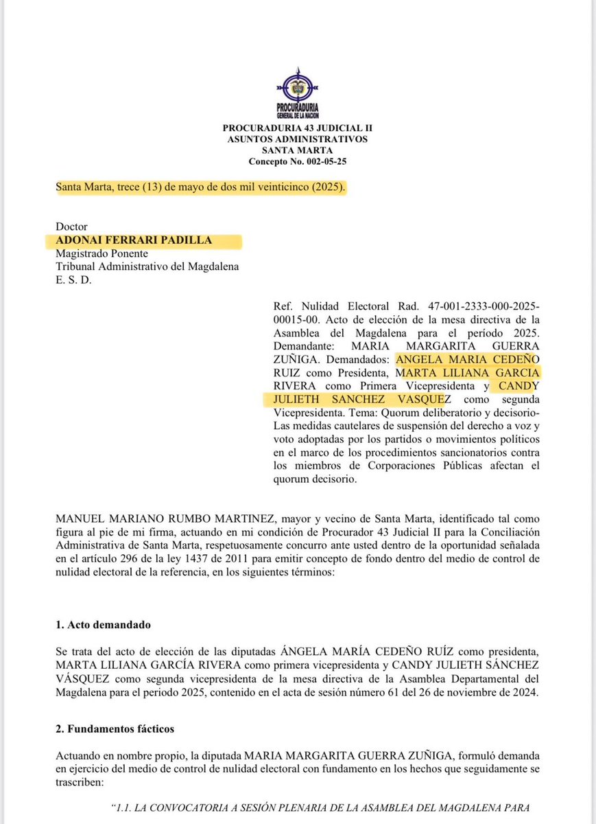 mmarguiguerra's tweet image. Para las verdades el tiempo; y vea que el tiempo nos da la razón. La Procuraduría se ha pronunciado sobre los diputados que desafiaron la ley y desobedecieron a los jueces de la república.